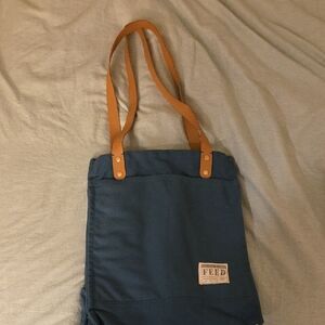 Feed Blue Tote Bag with Handles